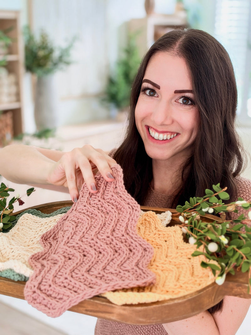CROCHET PATTERN + VIDEO Ripple Blanket and Washcloth | 15 Blanket Sizes | Chevron Zigzag | Instant Pdf Download