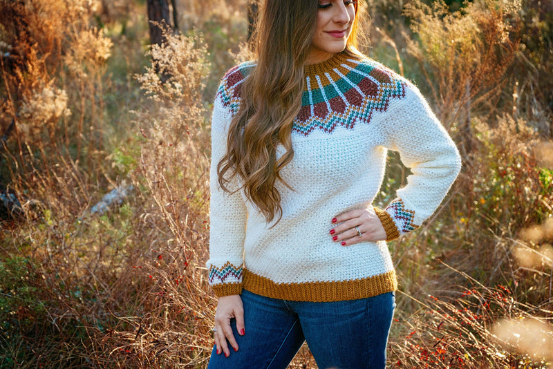 CROCHET PATTERN + VIDEO Traveler Fair Isle Crochet Sweater, xs to 5x sizes, Pullover Crochet Colorwork Pattern, Video Tutorial Incl.