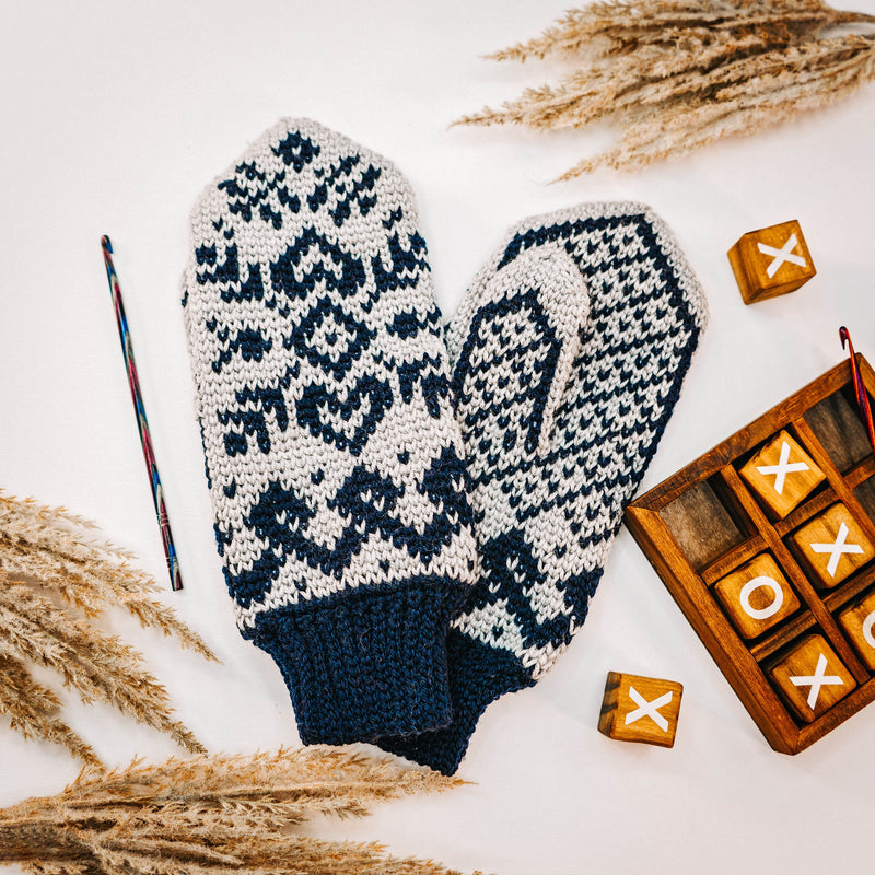 CROCHET PATTERN Traditional Fair Isle Crochet Mitten Pattern, One Size Crochet Pattern, Winter Glove Mitten Accessories