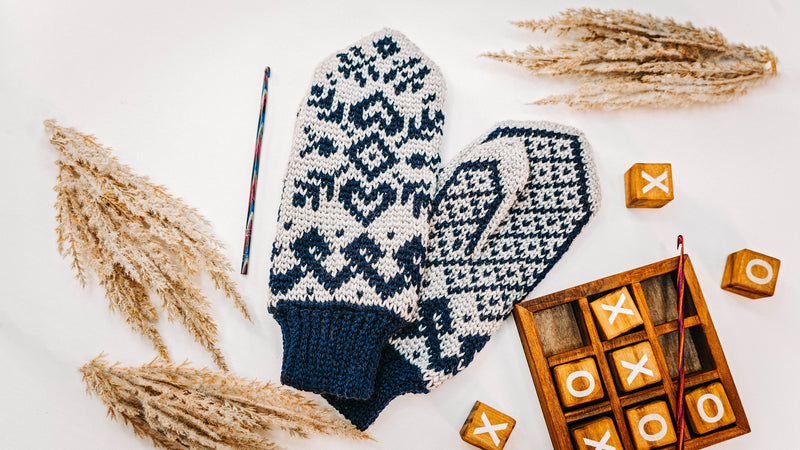 CROCHET PATTERN Traditional Fair Isle Crochet Mitten Pattern, One Size Crochet Pattern, Winter Glove Mitten Accessories