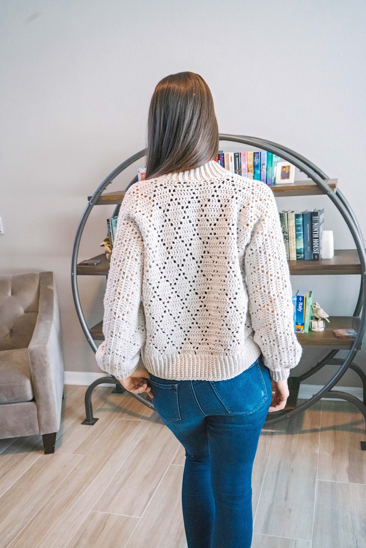 CROCHET PATTERN + VIDEO Diamond Crochet Cardigan, xs to 5x sizes, Open Front Cardigan, Crocheted Flat, Video Tutorial & Charts