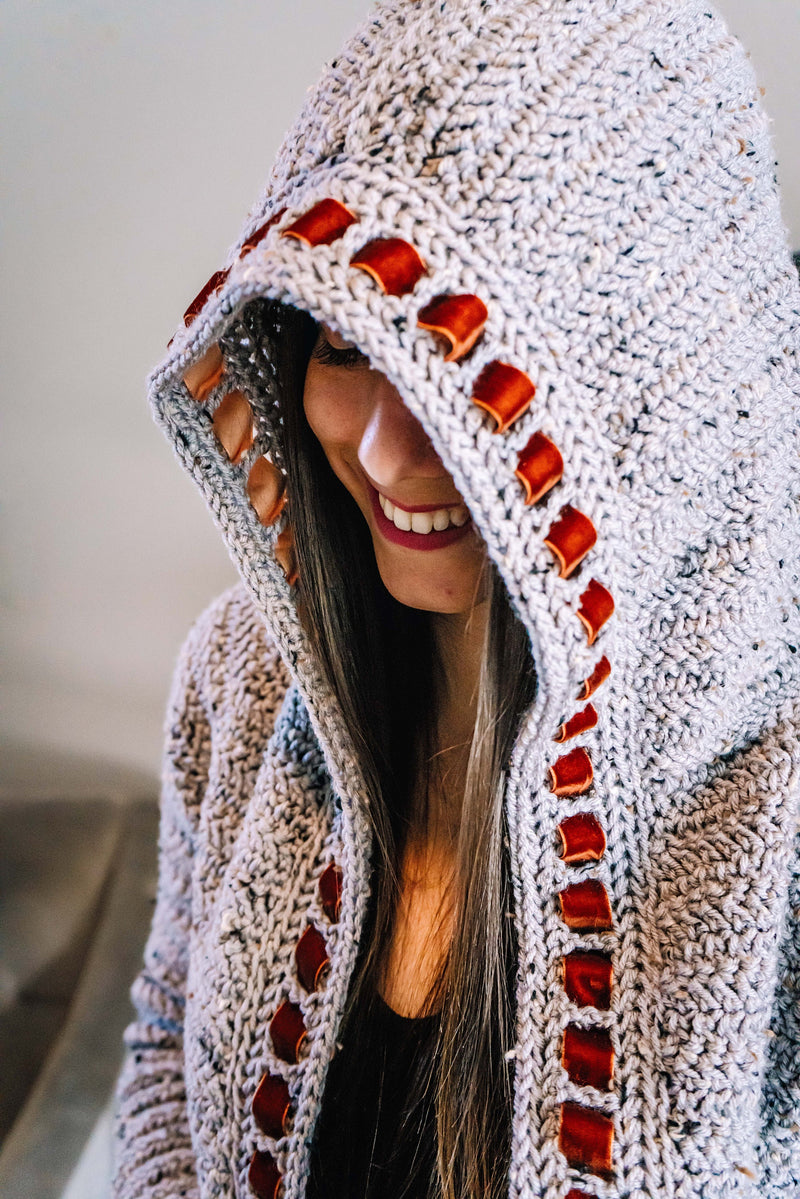 CROCHET PATTERN + VIDEO Cascade Adult Crochet Cardigan, Size Inclusive xs to 5X, Fall & Winter Fashion Wear, Hooded and Pocket Options