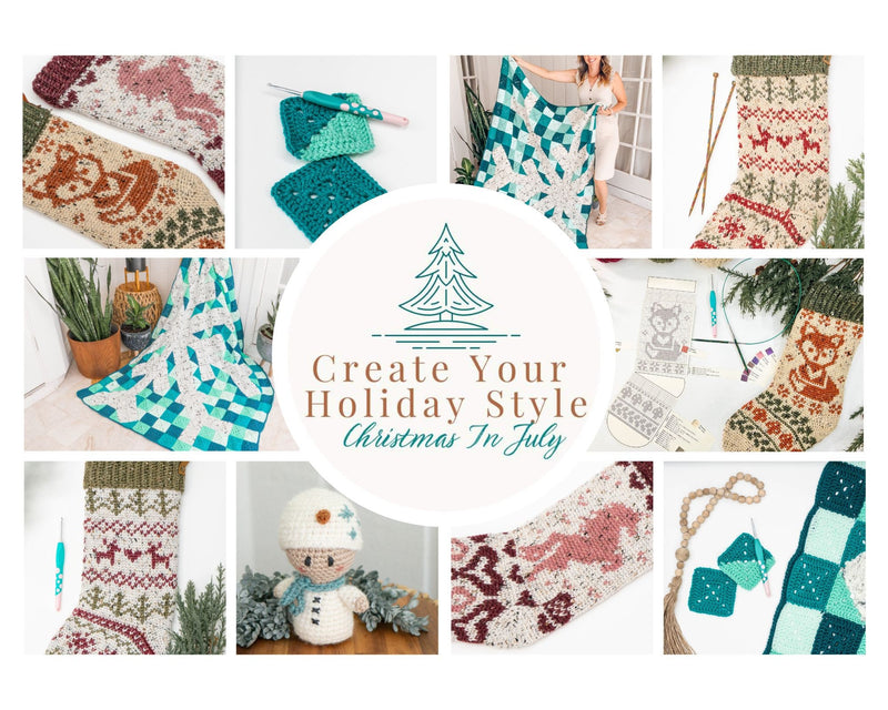 CROCHET PATTERN + VIDEO Create Your Holiday Style Crochet Course, Stocking Charts, Blanket Chart, Crochet Christmas Home Decor
