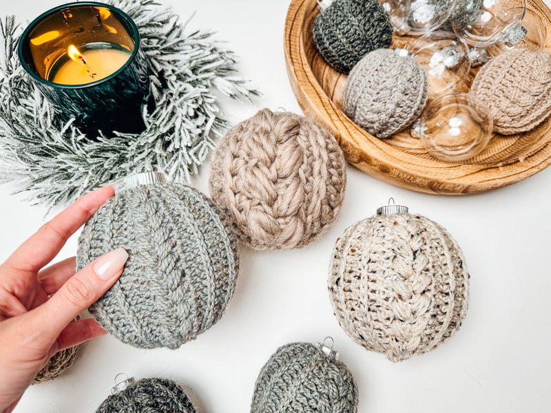 CROCHET PATTERN + VIDEO Autumn Wheat Bauble Ornament Crochet Pattern + Any Size Yarn Guide - Easy & Beginner Friendly Crocheted Flat