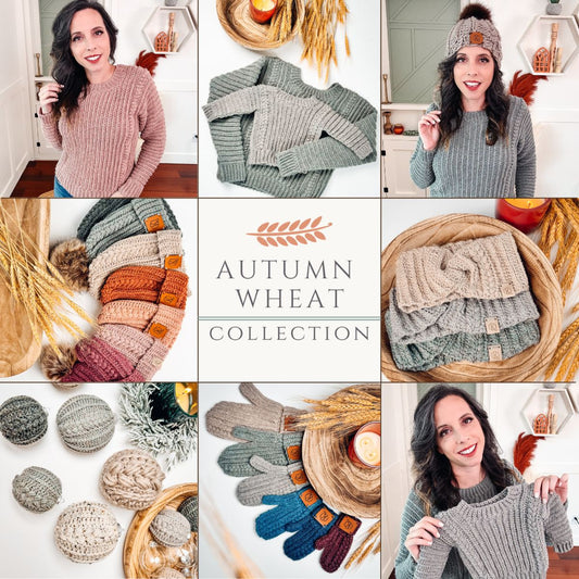 CROCHET PATTERNS + VIDEO Autumn Wheat Crochet Collection Ebook. 5 Crochet Patterns + Guides & Bonuses. Beginner Friendly and Crocheted Flat
