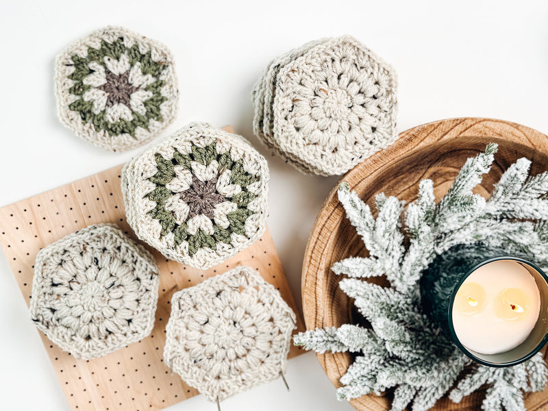 CROCHET PATTERN + VIDEO Festive Granny Hexagon Stocking. Written Instructions and Video Tutorial - Christmas Crochet Stocking. Granny Motif