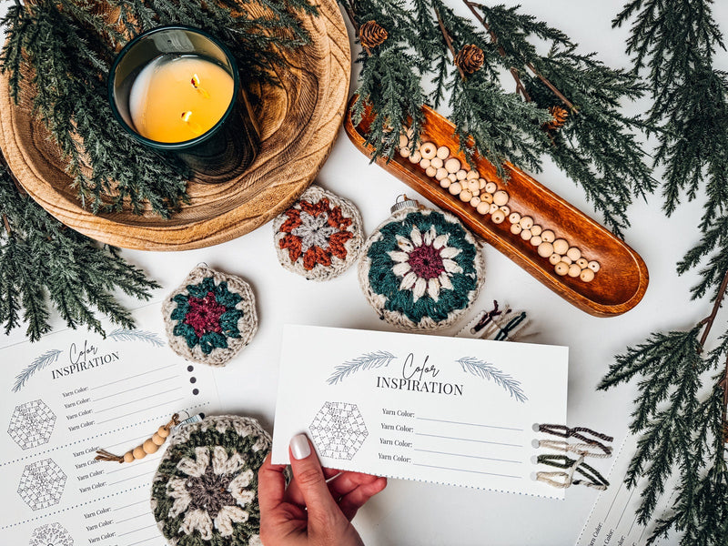 CROCHET PATTERN + VIDEO How to Crochet A Granny Hexagon Christmas Ornament. Instant Digital Download Pattern - Easy Bauble