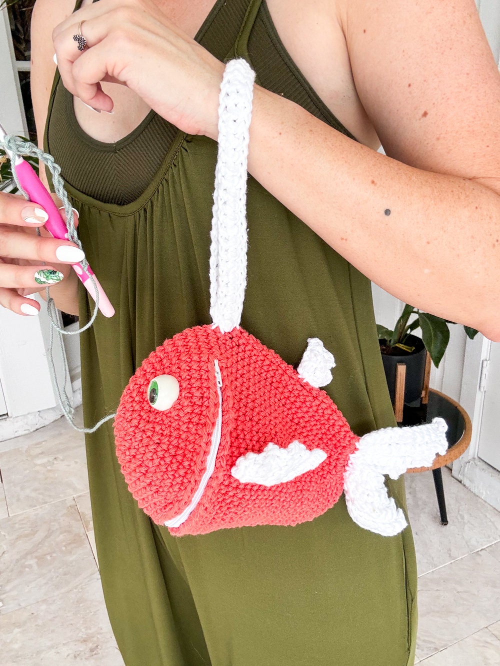 CROCHET PATTERN Fish Yarn Crafter Bag Wristlet Crochet Pattern, Purse, Tote, Instant Download