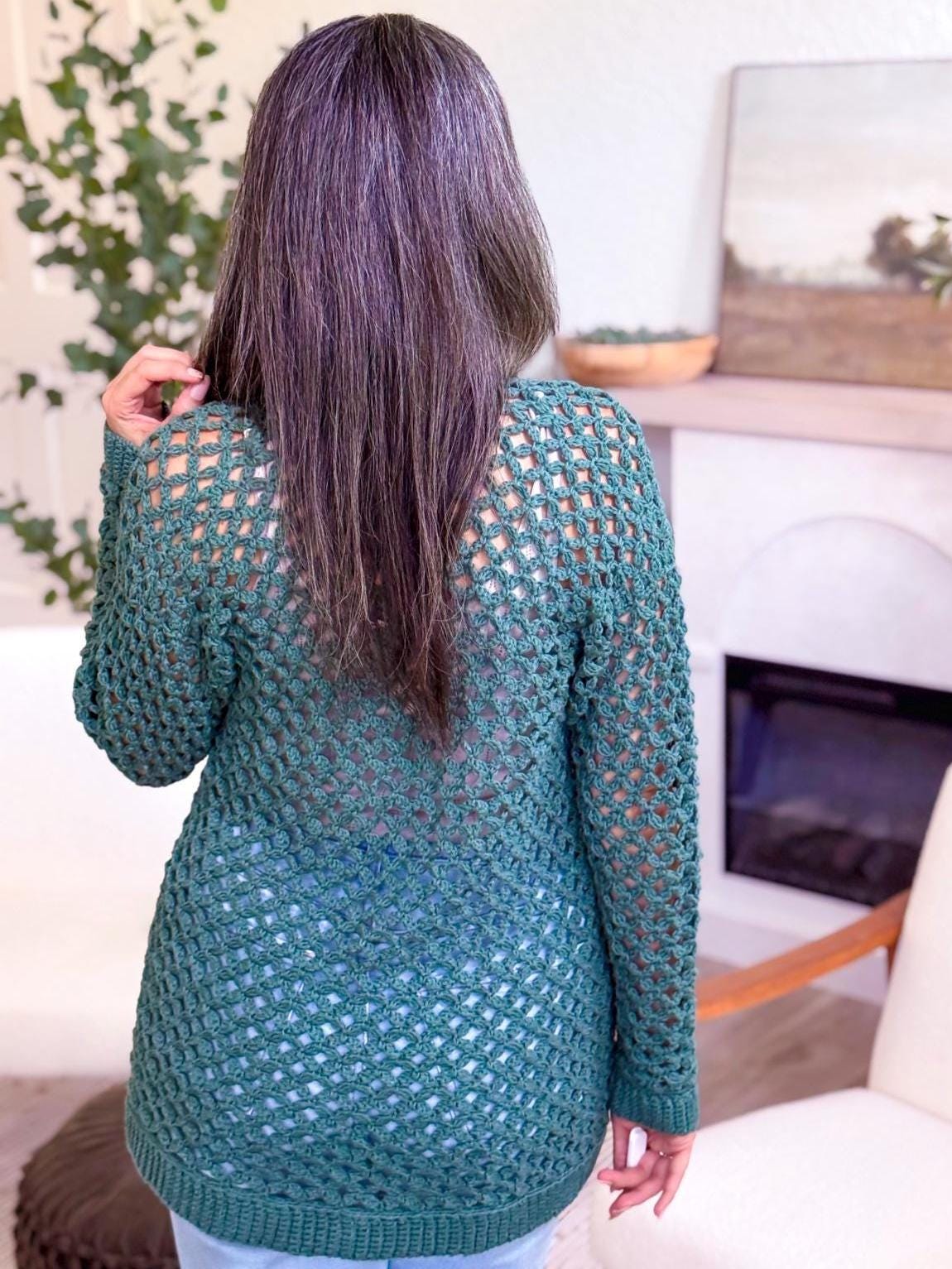 CROCHET PATTERN + VIDEO Circle Leaf Lace Crochet Cardigan Pattern • Lightweight Summer Sweater pdf with Video • Size Inclusive Summer Cardi