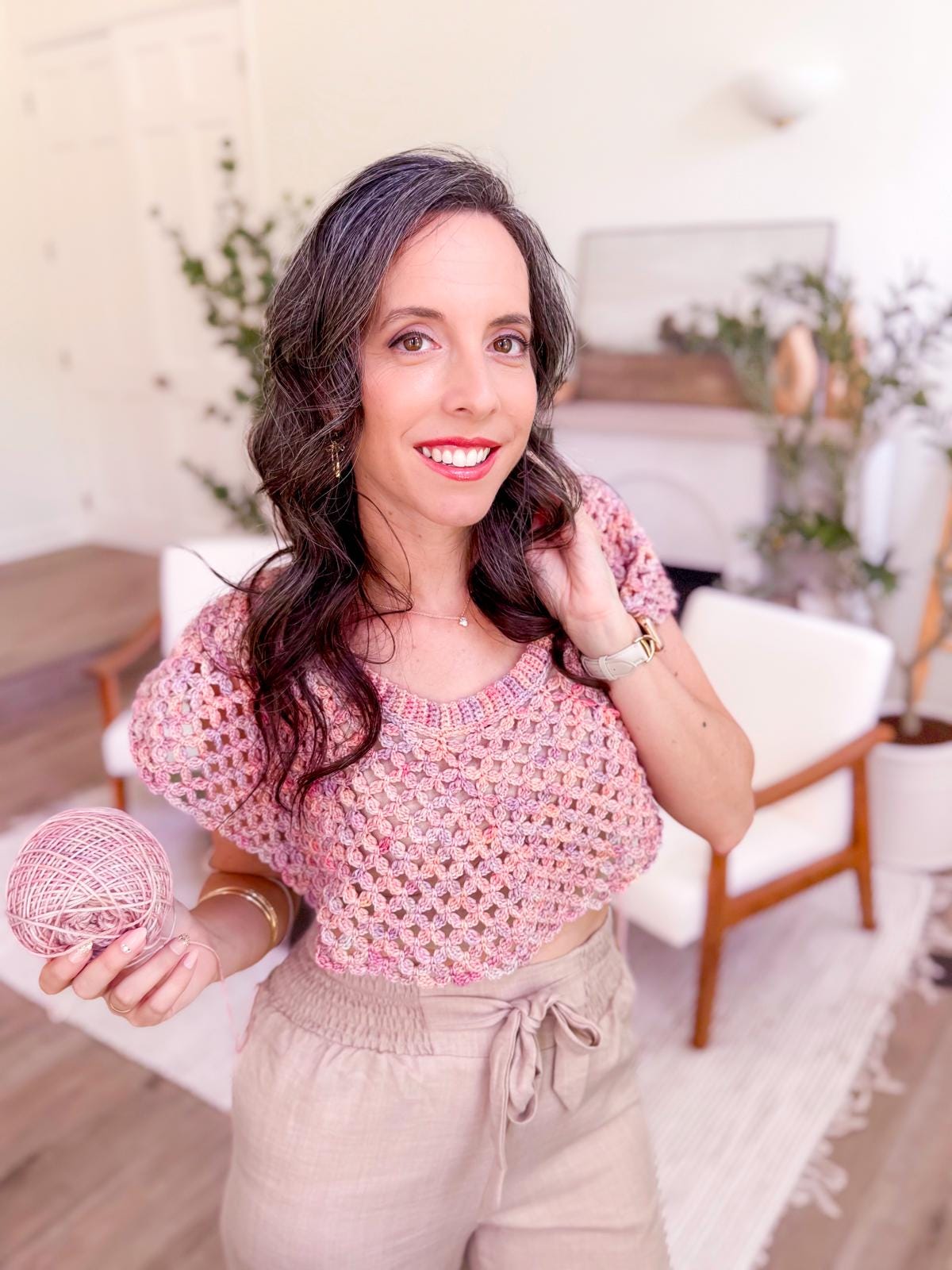 CROCHET PATTERN + VIDEO Circle Leaf Crochet Top Pattern Summer Lace Crochet Shirt – Seamless Top Down Pattern – Size Inclusive xs–5X