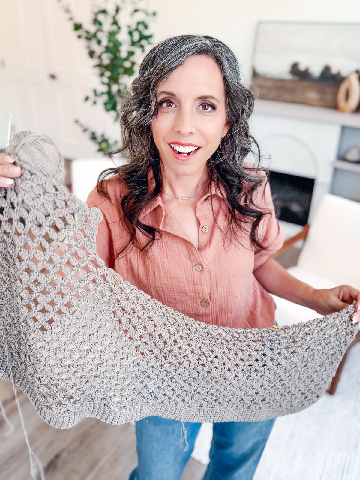 CROCHET PATTERN + VIDEO Circle Leaf V-Neck Crochet Cardigan Pattern, Lace Crochet Cardigan, Size Inclusive xs–5X Lightweight Crochet Garment