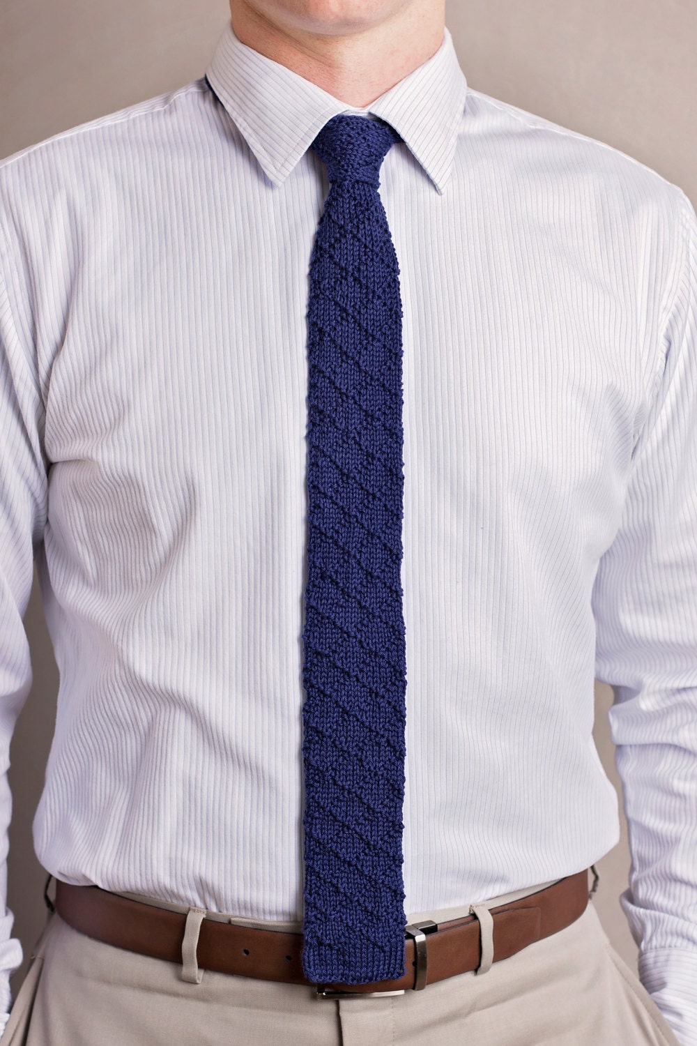 KNIT PATTERN Bradford Knit Pattern Men's Tie, Knit Men's Tie, Necktie - Bradford Design, Men's Business Attire Accessory, Easy to Knit