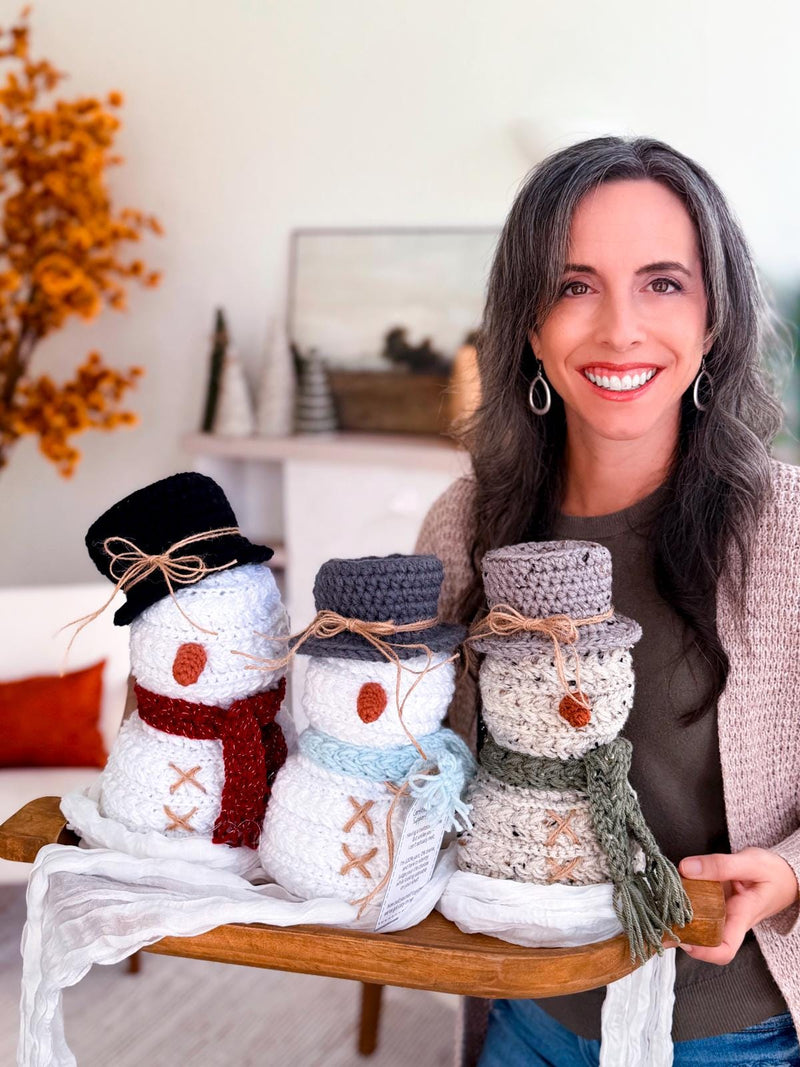 CROCHET PATTERN + VIDEO Crochet Pattern Snowman, Wheat Stitch™ Snowman Amigurumi, Holiday Decor Gift, Beginner-Friendly Winter Softie