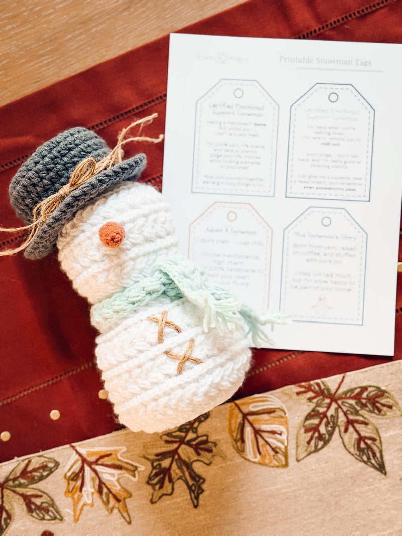 CROCHET PATTERN + VIDEO Crochet Pattern Snowman, Wheat Stitch™ Snowman Amigurumi, Holiday Decor Gift, Beginner-Friendly Winter Softie