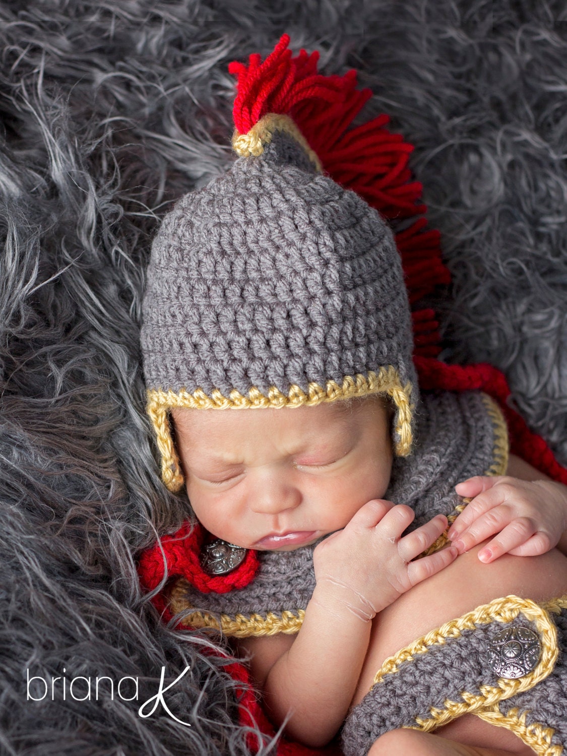 CROCHET PATTERN Gladiator Roman Spartan Warrior Newborn Set, baby newborn photography prop, easy to follow crochet pattern