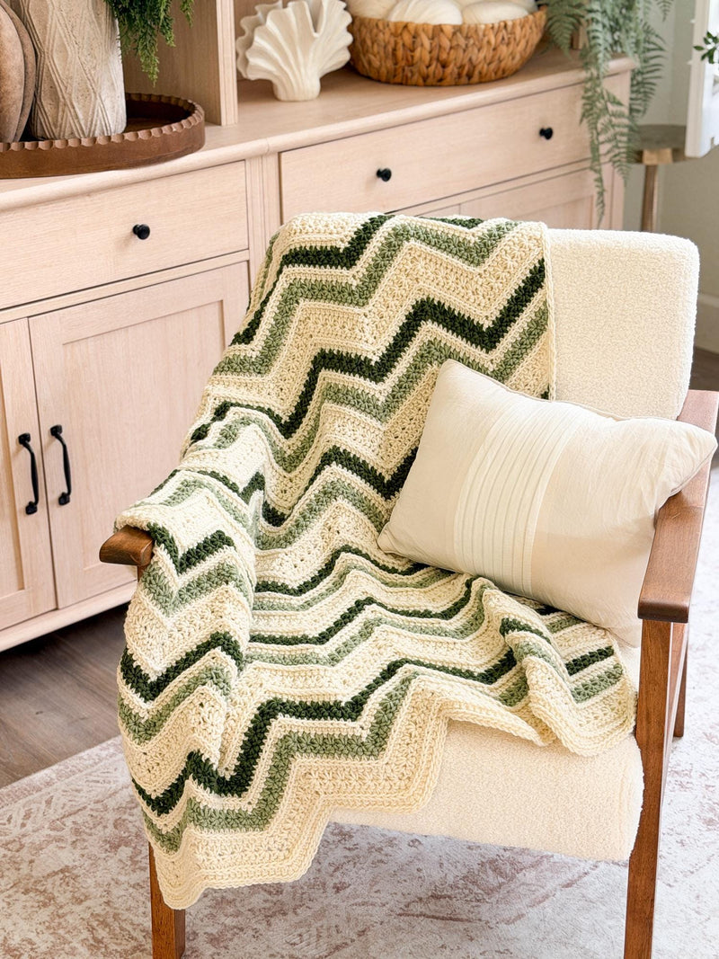 CROCHET PATTERN + VIDEO Petal Loop Chevron Blanket | Textured Chevron Stripe | 15 Sizes Lovey to King | Cozy Throw | Instant Pdf Download