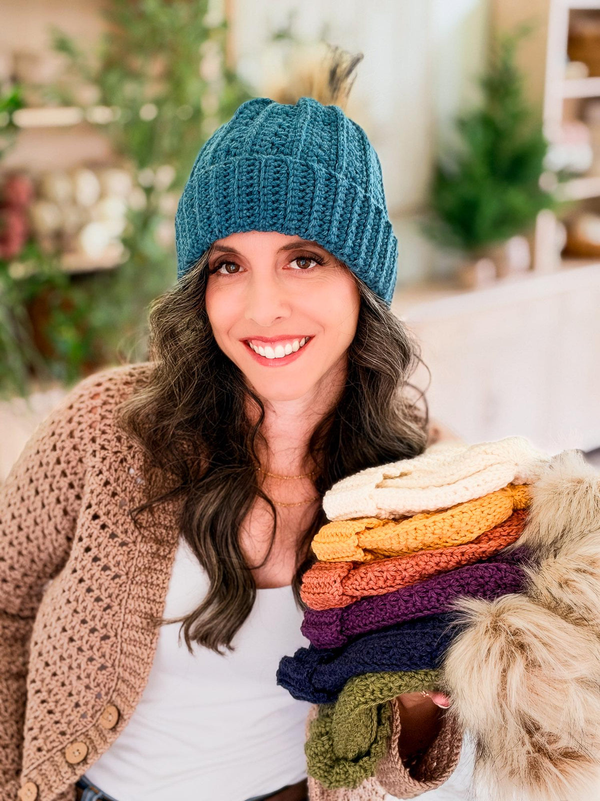 Petal Loop Crochet Beanie pattern