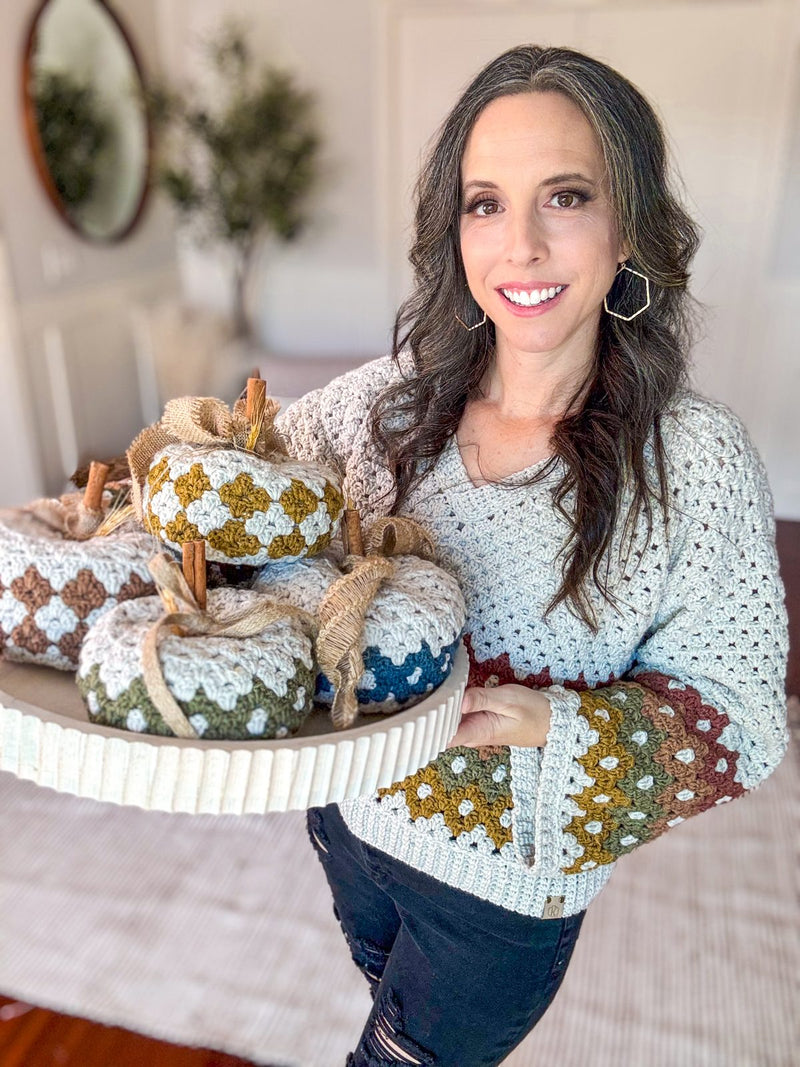 Harvest Hues granny stitch crochet pumpkin