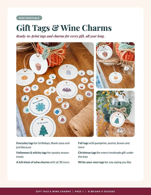 Gift Tags and Wine Charms printable cover