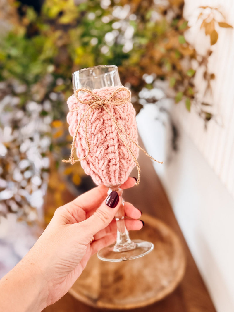 Crochet pumpkin wine glass cozy pattern