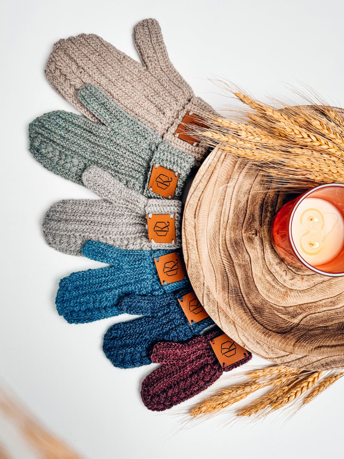 Crochet Cardigan, Mittens and Ear Warmer Pattern Bundle | Autumn Wheat Bundle Up Set | PDF + Video + App
