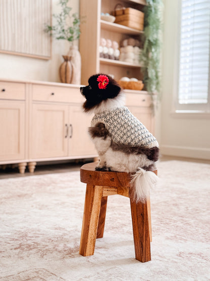 Houndstooth and Wheat Stitch crochet dog sweaters by Briana K Designs