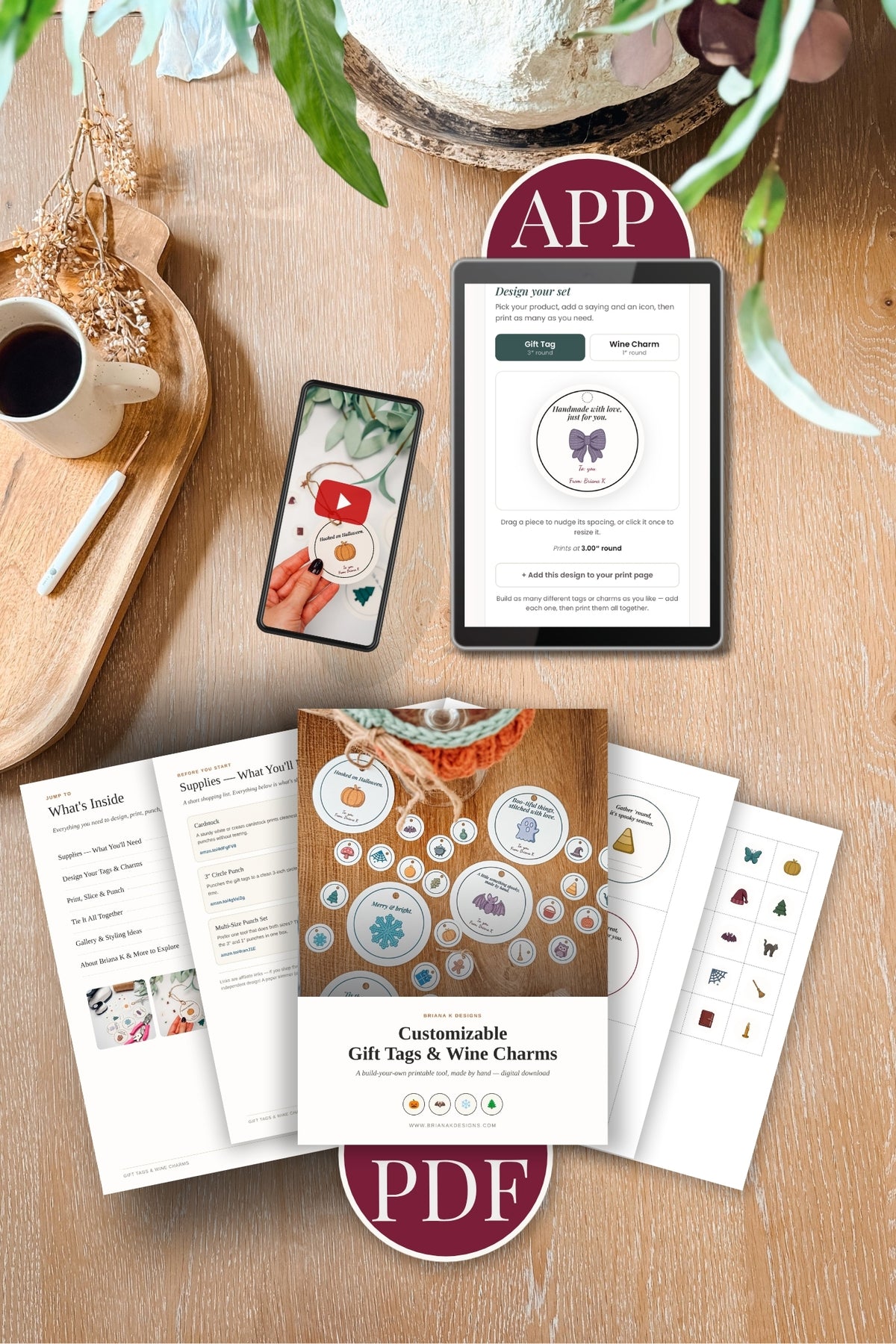 Printable Gift Tags and Wine Charms | Custom Tag and Charm Maker Tool