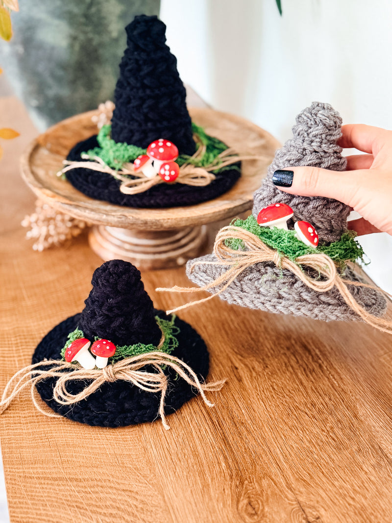 Wheat Stitch Witch Hat Trio Crochet Pattern | 3 Sizes | Home Decor
