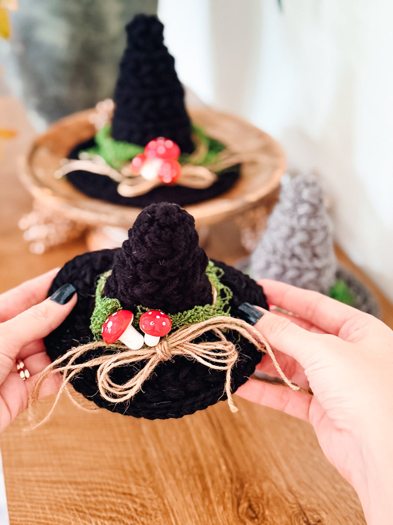 Wheat Stitch Witch Hat Trio Crochet Pattern | 3 Sizes | Home Decor
