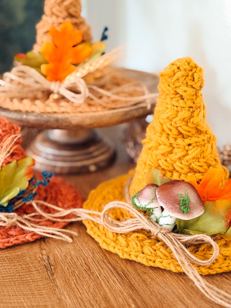 Wheat Stitch Witch Hat Trio Crochet Pattern | 3 Sizes | Home Decor