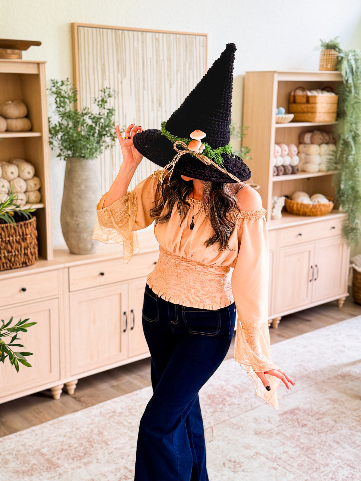 Wheat Stitch Witch Hat Crochet Pattern | 8 Sizes