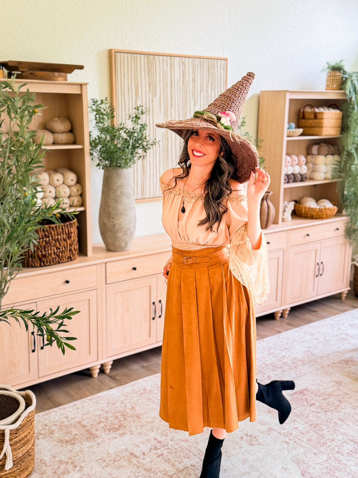 Wheat Stitch Witch Hat Crochet Pattern | 8 Sizes