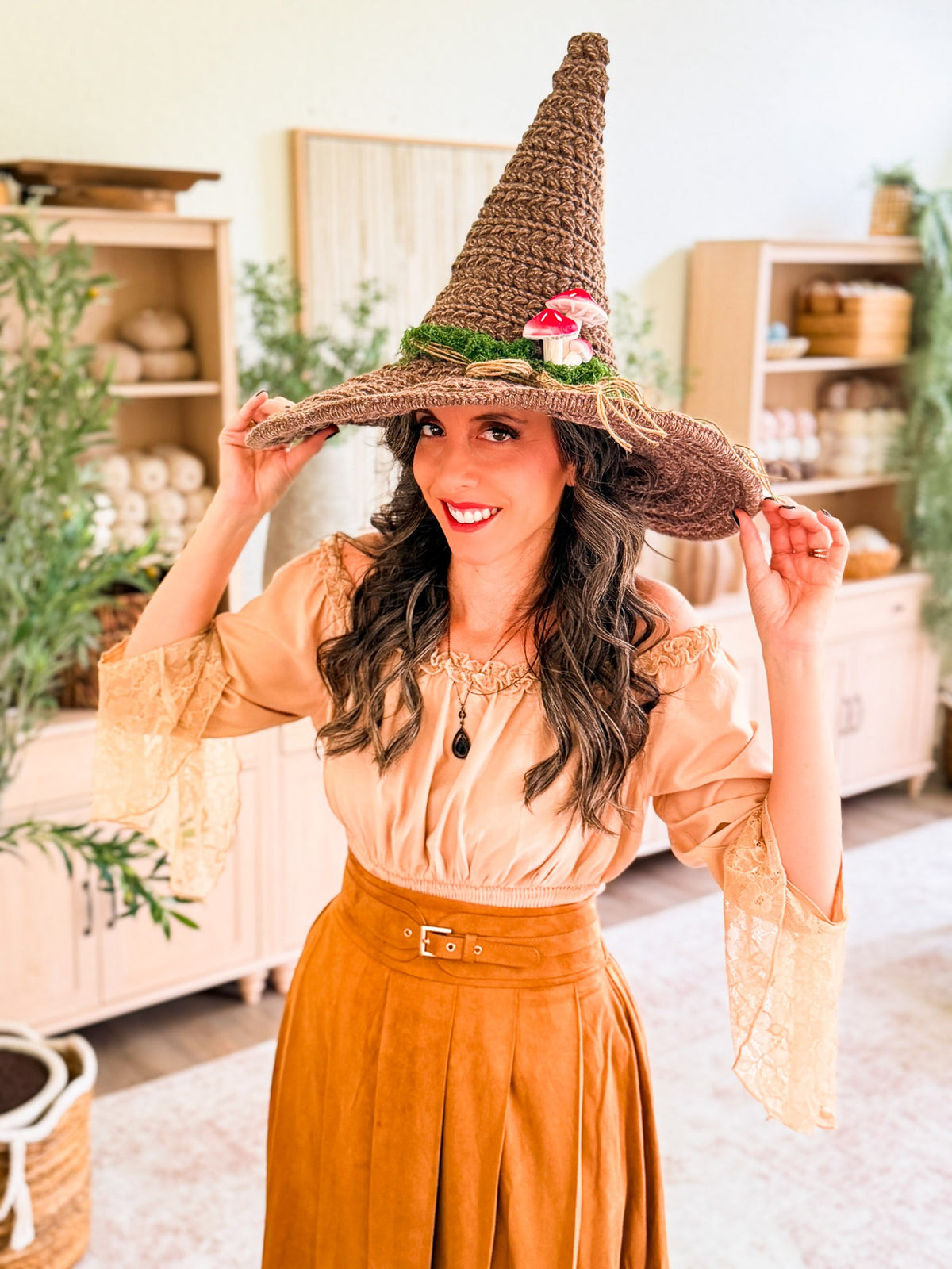 Wheat Stitch Witch Hat Crochet Pattern | 8 Sizes