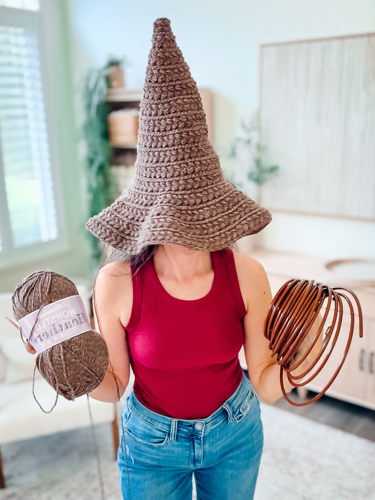 Wheat Stitch Witch Hat Crochet Pattern | 8 Sizes