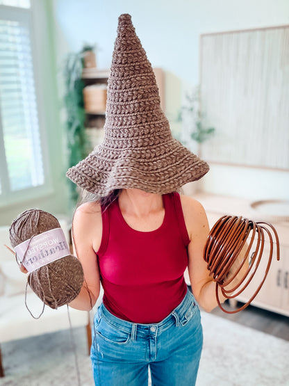 Wheat Stitch Witch Hat Crochet Pattern | 8 Sizes