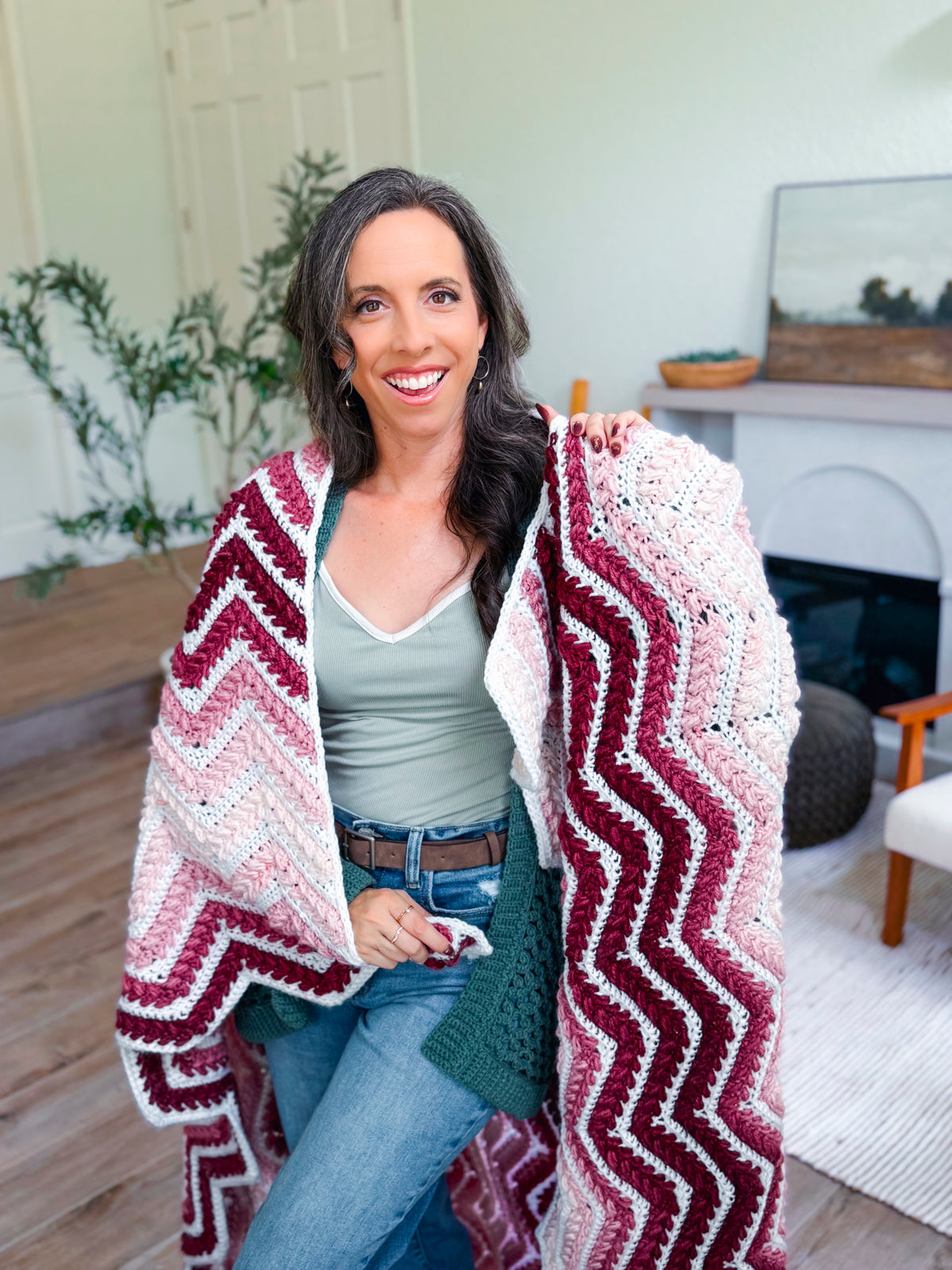 Wheat Stitch™ Ripple Blanket Crochet Pattern with Video Tutorial