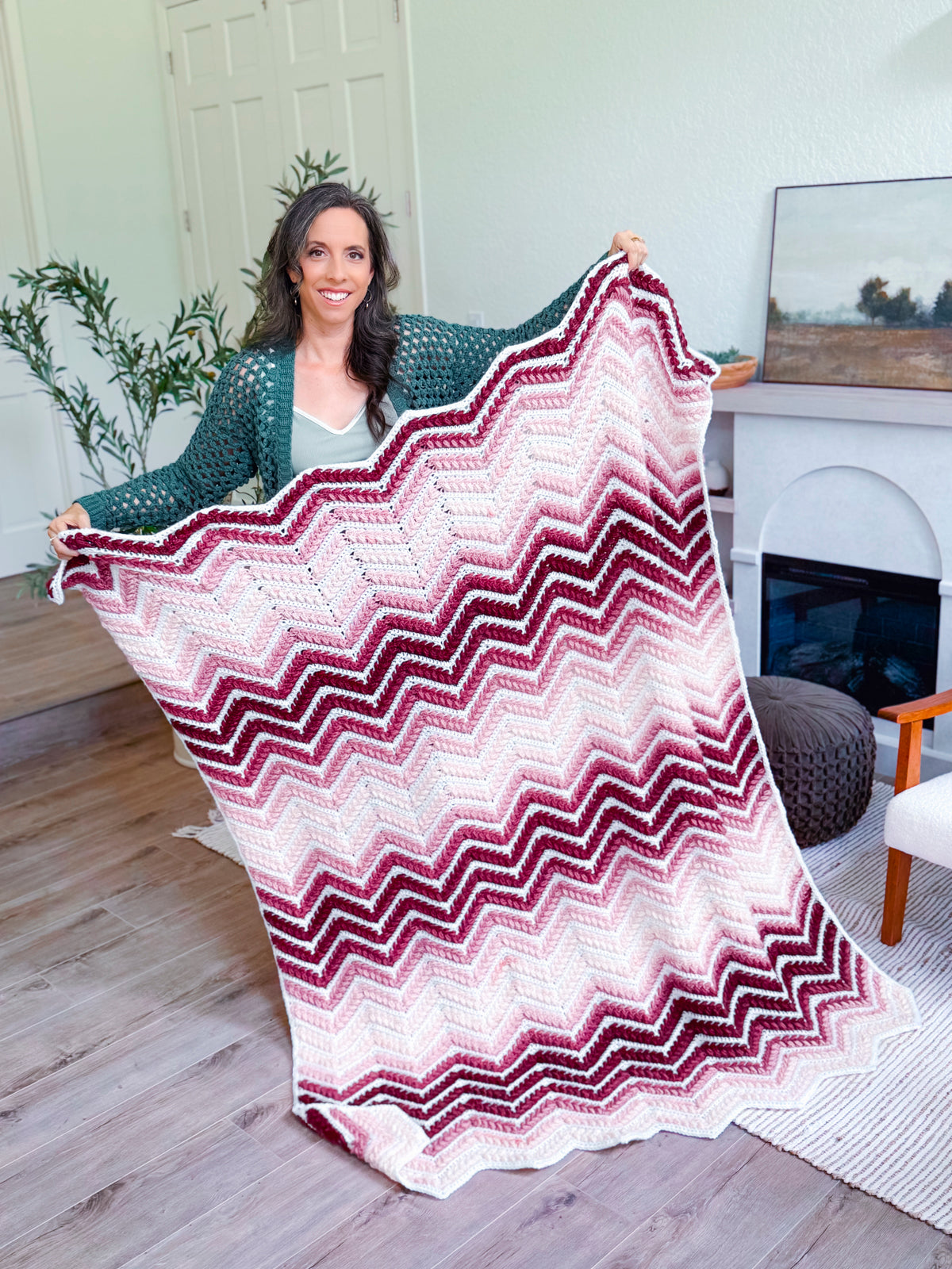 Wheat Stitch™ Ripple Blanket Crochet Pattern with Video Tutorial