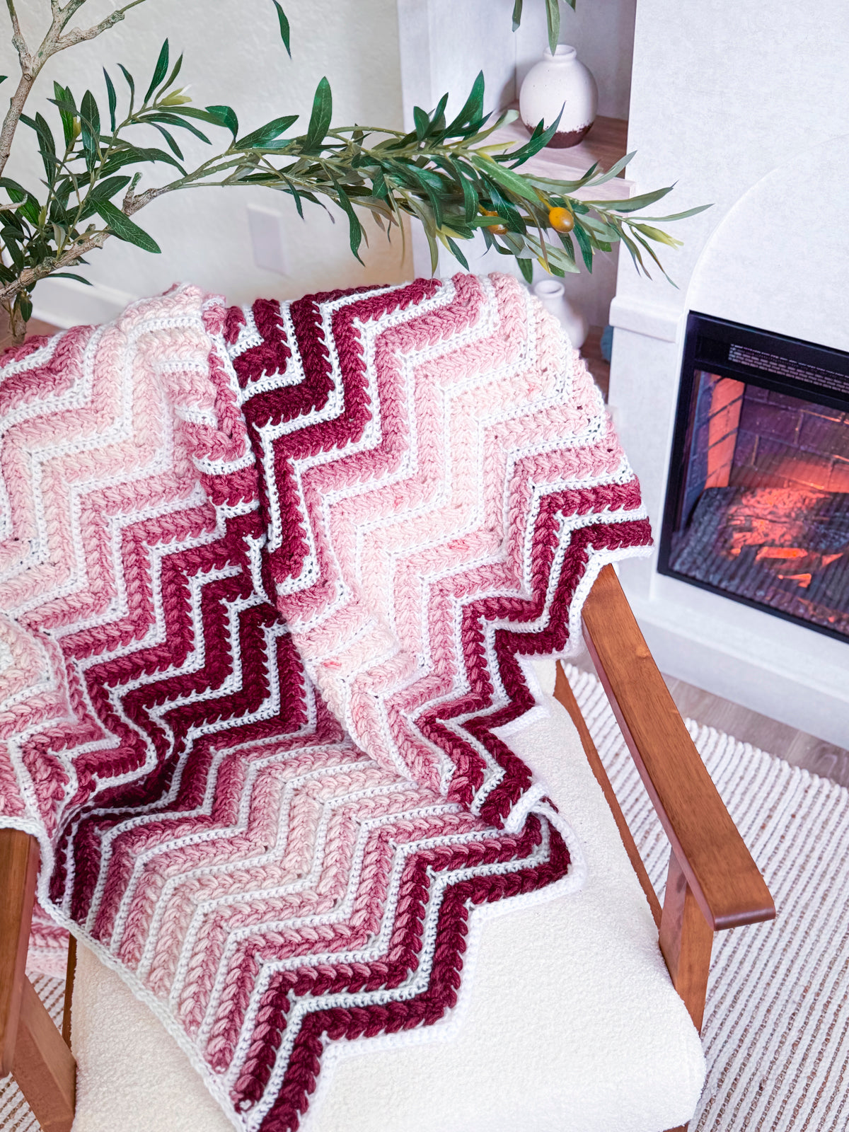 Wheat Stitch™ Ripple Blanket Crochet Pattern with Video Tutorial