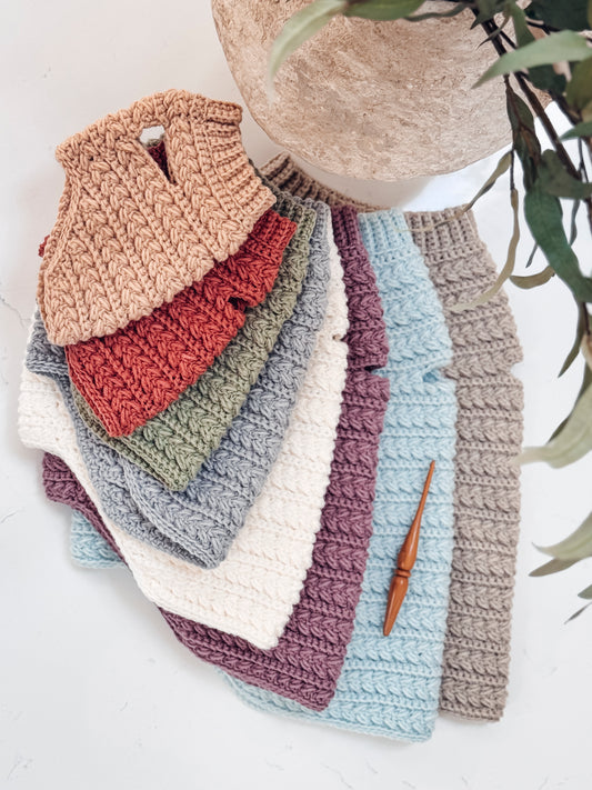 Wheat Stitch™ Dog Sweater Crochet Pattern | Textured Pet Sweater | Multiple Dog Sizes