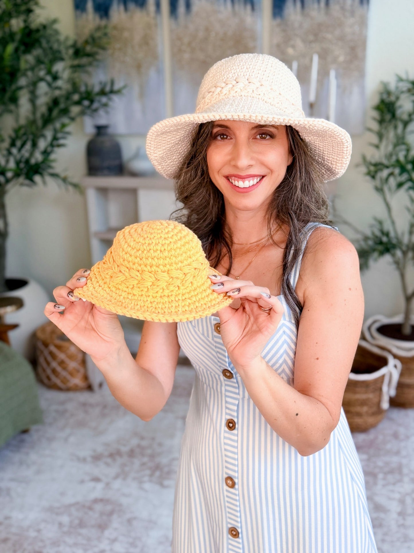 Wheatfield Summer Set: Crochet Pattern Bundle with Sun Hat, Market Bag, Summer Top & Headband (4 PDF Patterns + Video, Sizes Newborn to 5X)