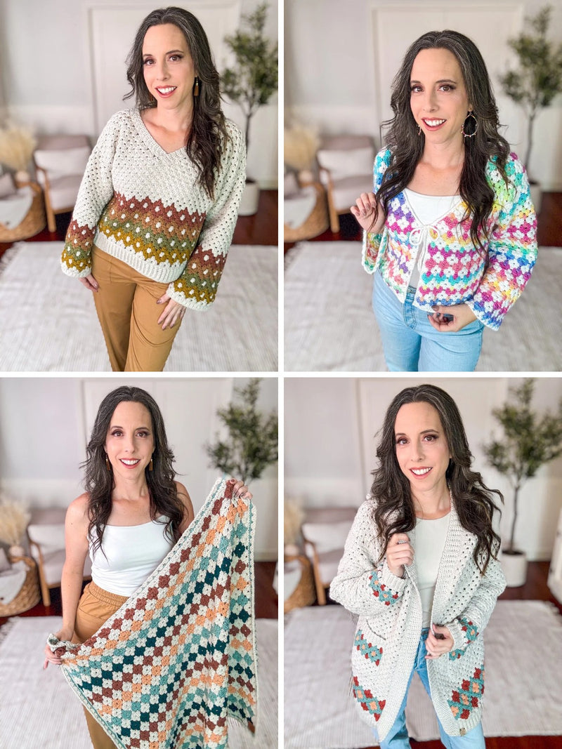 Harvest Hues Crochet Collection | 6 Patterns + Mystery Bonus | Granny Stitches, Size-Inclusive | PDF