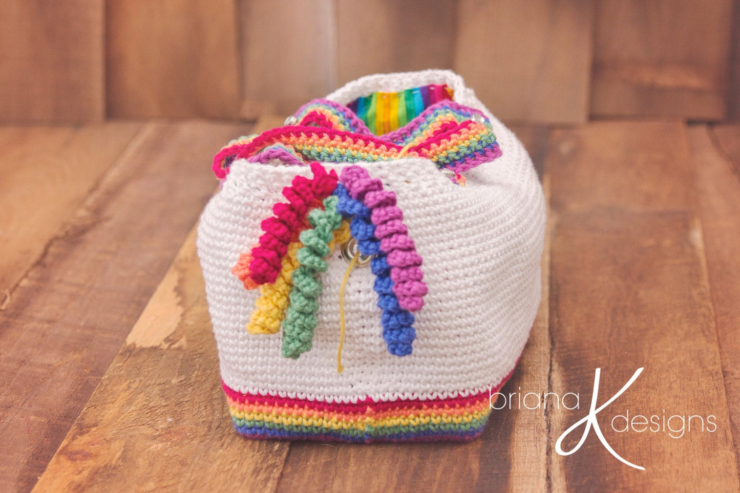 CROCHET PATTERN + VIDEO Crochet Pattern Unicorn Farts Project Bag Tote Yarn Bag Handbag accessory easy to follow crochet pattern