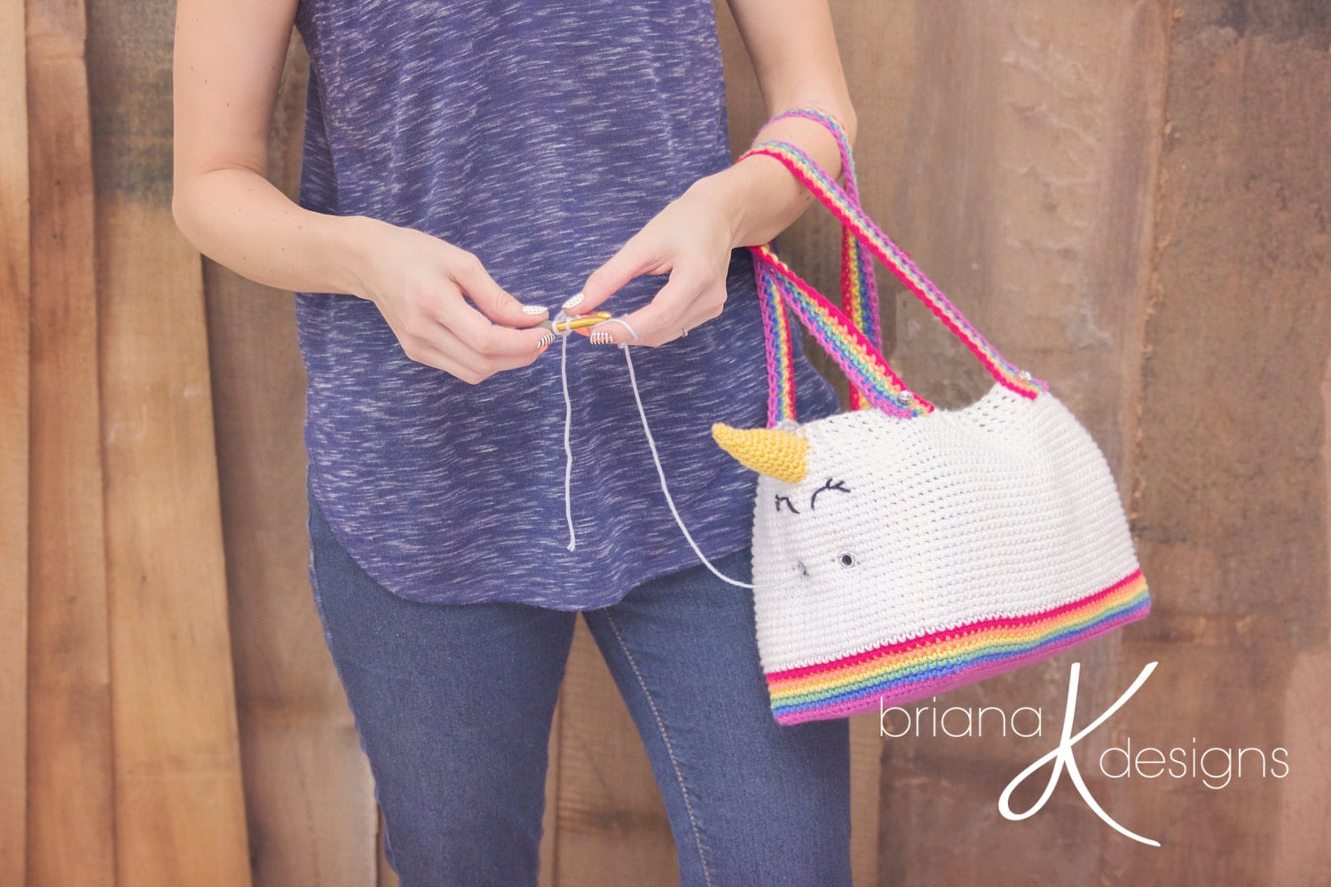 CROCHET PATTERN + VIDEO Crochet Pattern Unicorn Farts Project Bag Tote Yarn Bag Handbag accessory easy to follow crochet pattern