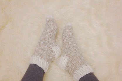 CROCHET PATTERN Winter Slipper Socks, Instant Download, popular easy to follow crochet pattern, women's fashion accessory, winter wear