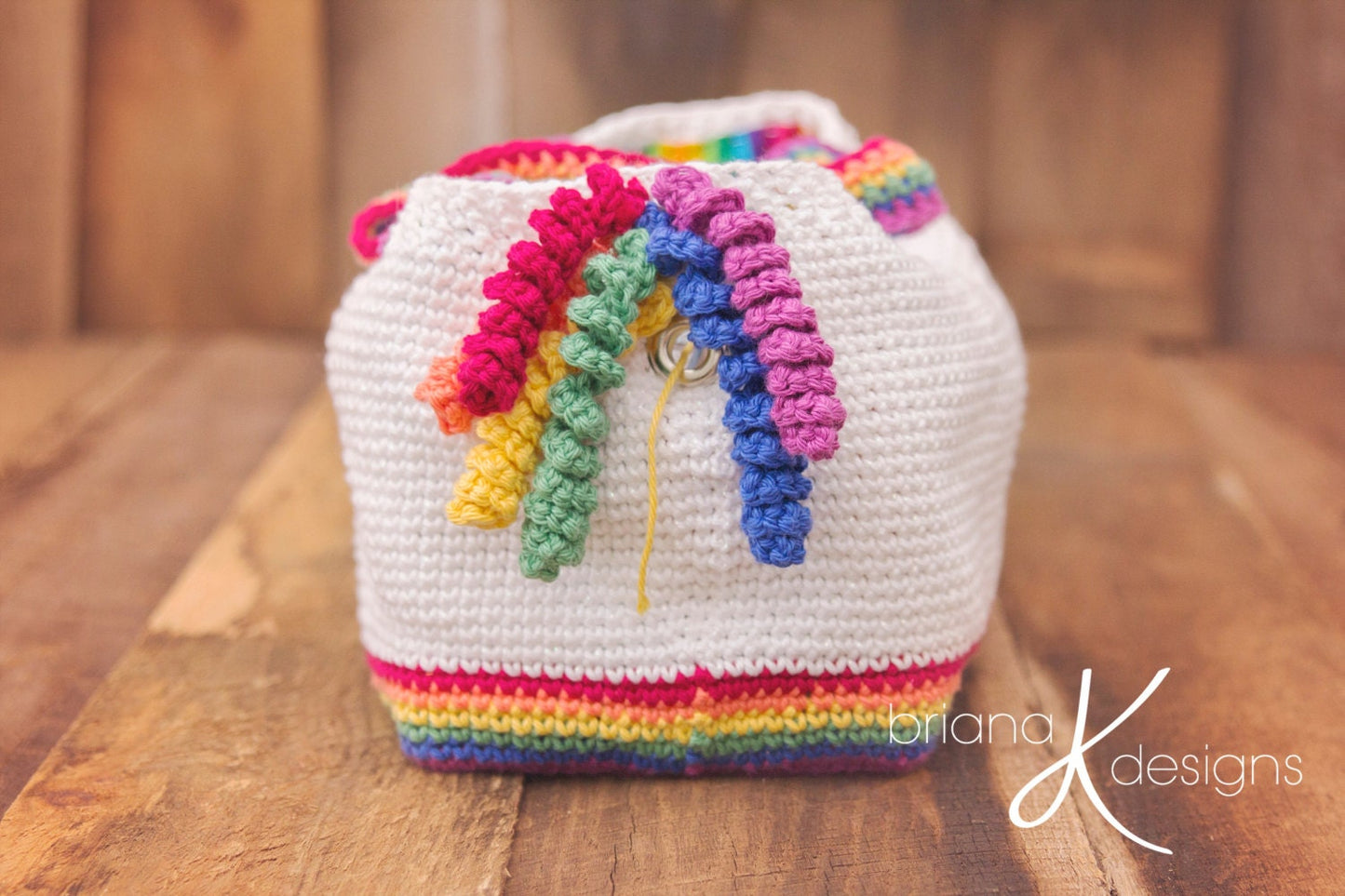 CROCHET PATTERN + VIDEO Crochet Pattern Unicorn Farts Project Bag Tote Yarn Bag Handbag accessory easy to follow crochet pattern
