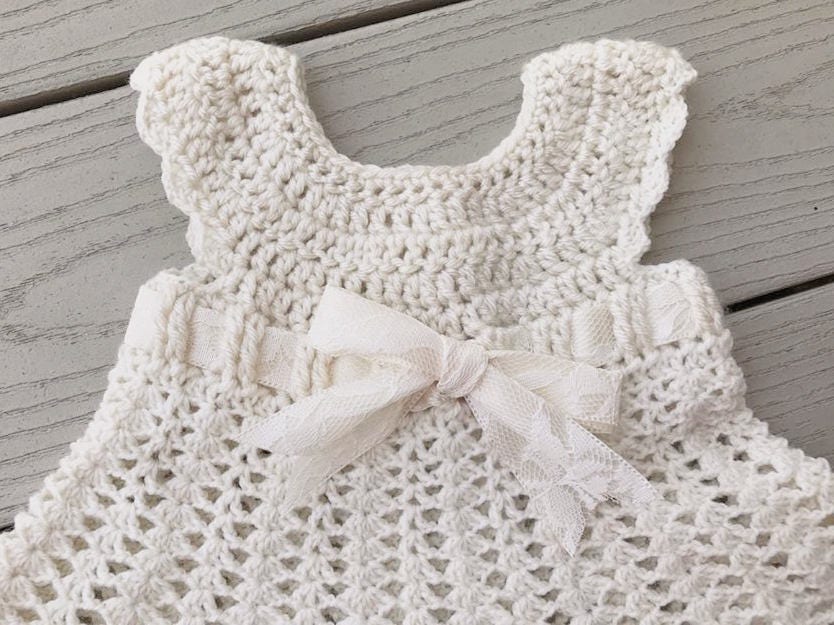 CROCHET PATTERN Sophia Heirloom Dress Crochet Pattern, Newborn to 3 months, Baptism, Blessing, Baby Gift, Beautiful Baby Dress