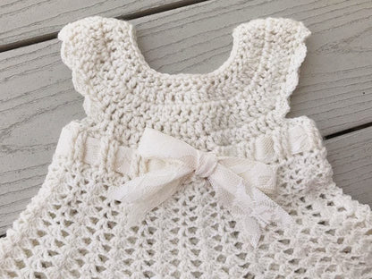 CROCHET PATTERN Sophia Heirloom Dress Crochet Pattern, Newborn to 3 months, Baptism, Blessing, Baby Gift, Beautiful Baby Dress