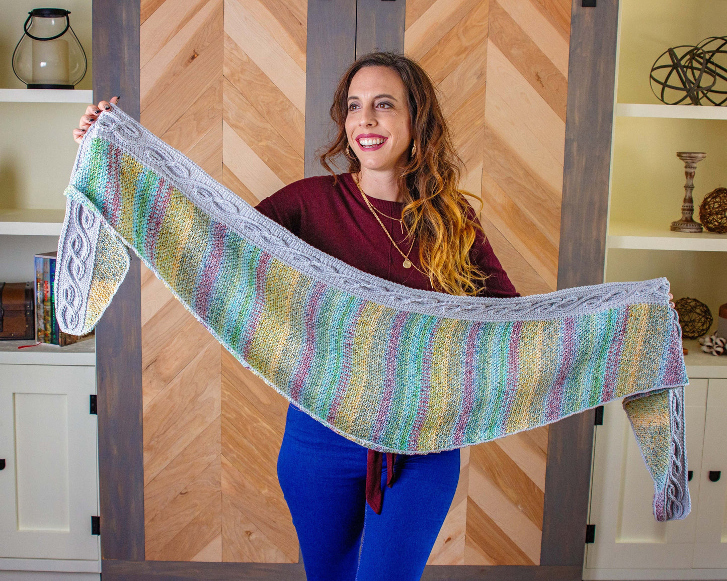 CROCHET PATTERN + VIDEO Traveling Vine Infinity Cable Crochet Shawl Instant Download Pattern, Diy Crochet Pattern, Women's Fashion & Gift
