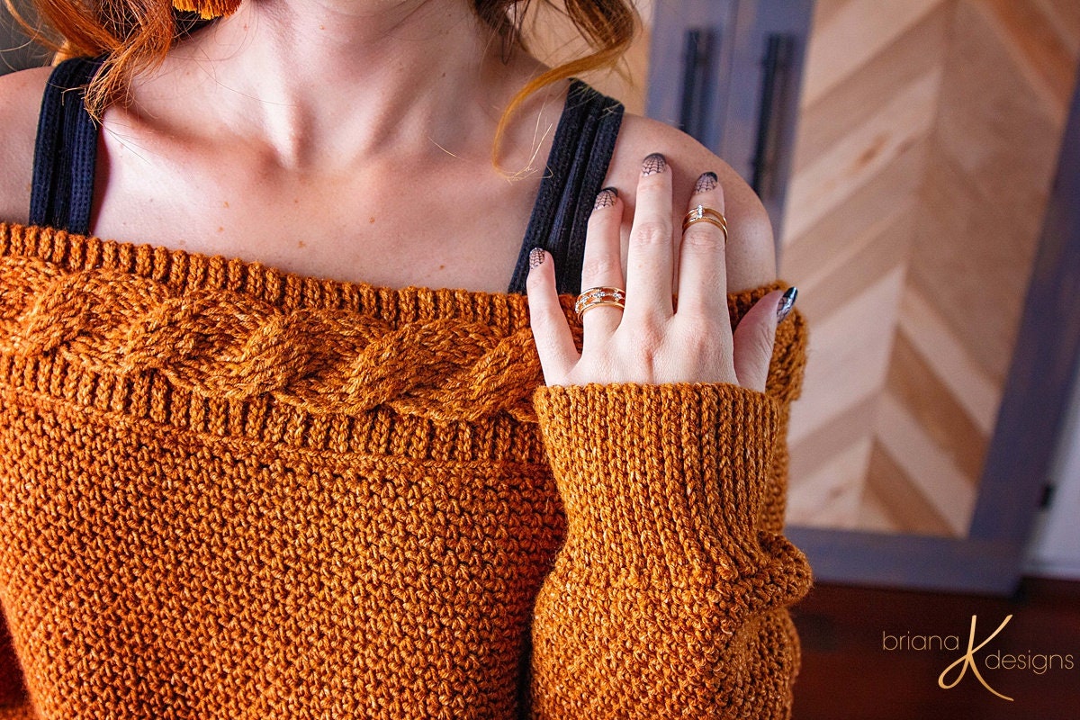 CROCHET PATTERN + VIDEO Valencia Infinity Cable Crochet Sweater Instant Download Size Small to 4x Crochet Pattern Fall & Winter Wear Fashion