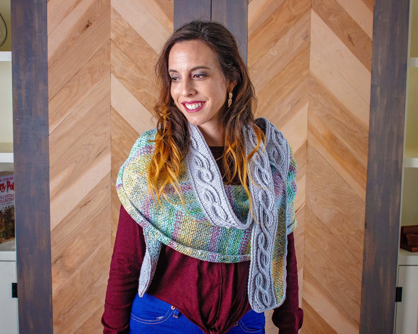 CROCHET PATTERN + VIDEO Traveling Vine Infinity Cable Crochet Shawl Instant Download Pattern, Diy Crochet Pattern, Women's Fashion & Gift